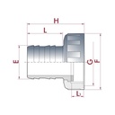 PVC crijevna spojnica s navojnom maticom 1½" IG x 40 mm-0