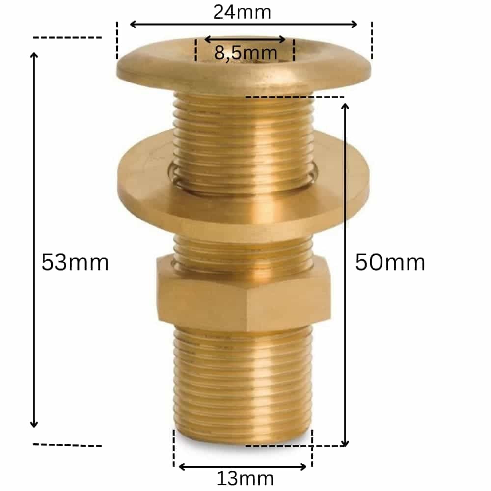 Navojni fiting mesing prolazna spojka 1/4" AG-2