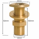 Navojni fiting mesing prolazna spojka 1/4" AG-2