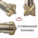 Svrdlo za beton za SDS-PLUS 4-rezača Ø 20,0mm x 450mm duljina-1