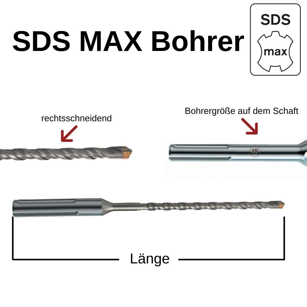 Svrdlo za čekić za SDS-MAX 4-rezača Ø 25, 0mm x 520mm duljina-0