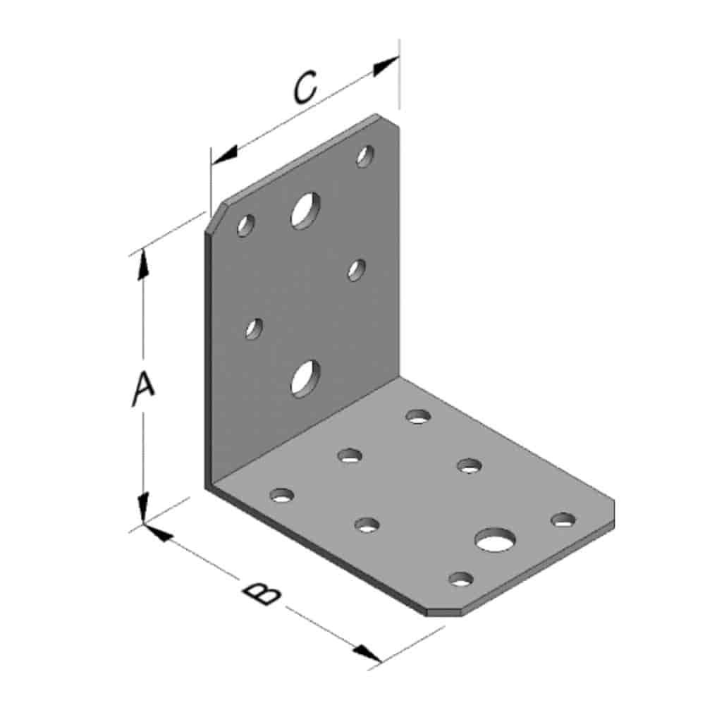 Kutni spojnik 70 x 70 x 55 x 2 mm bez rebra-0