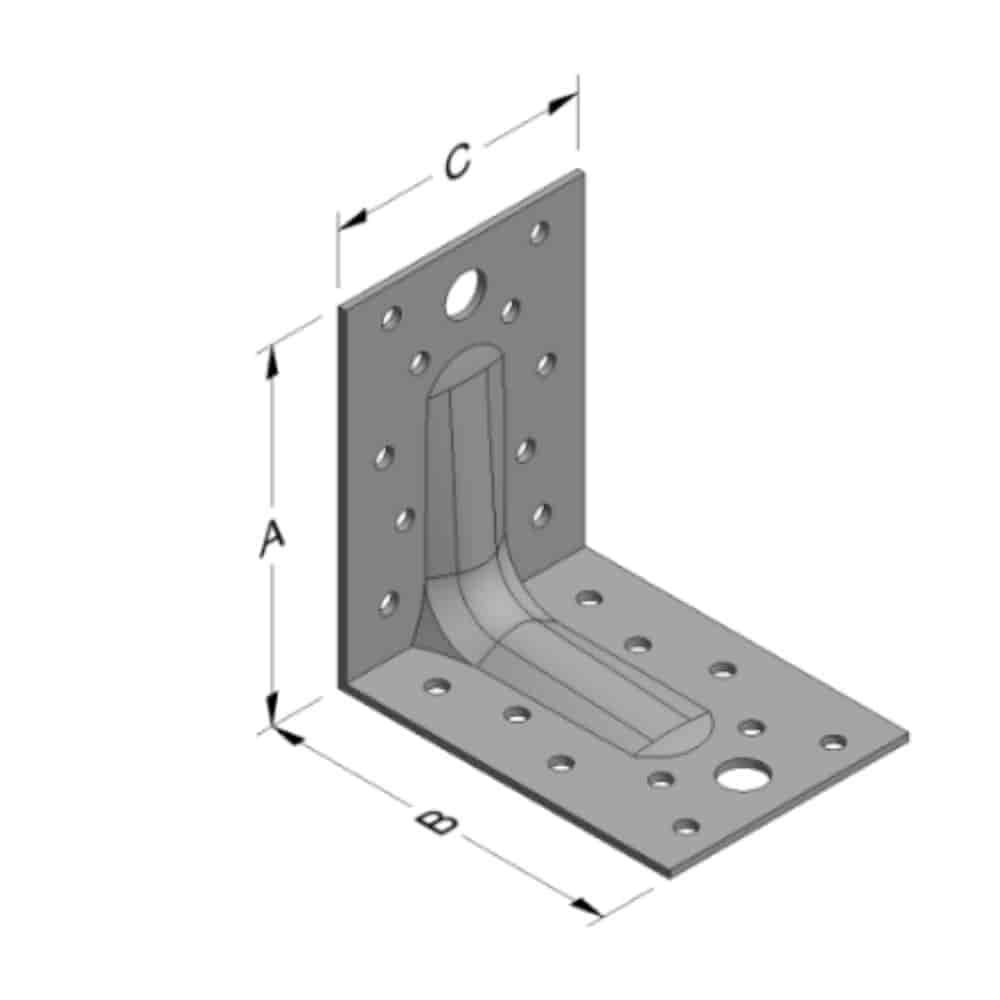 Kutni spojnik 88 x 88 x 65 x 2 mm s rebrom-0