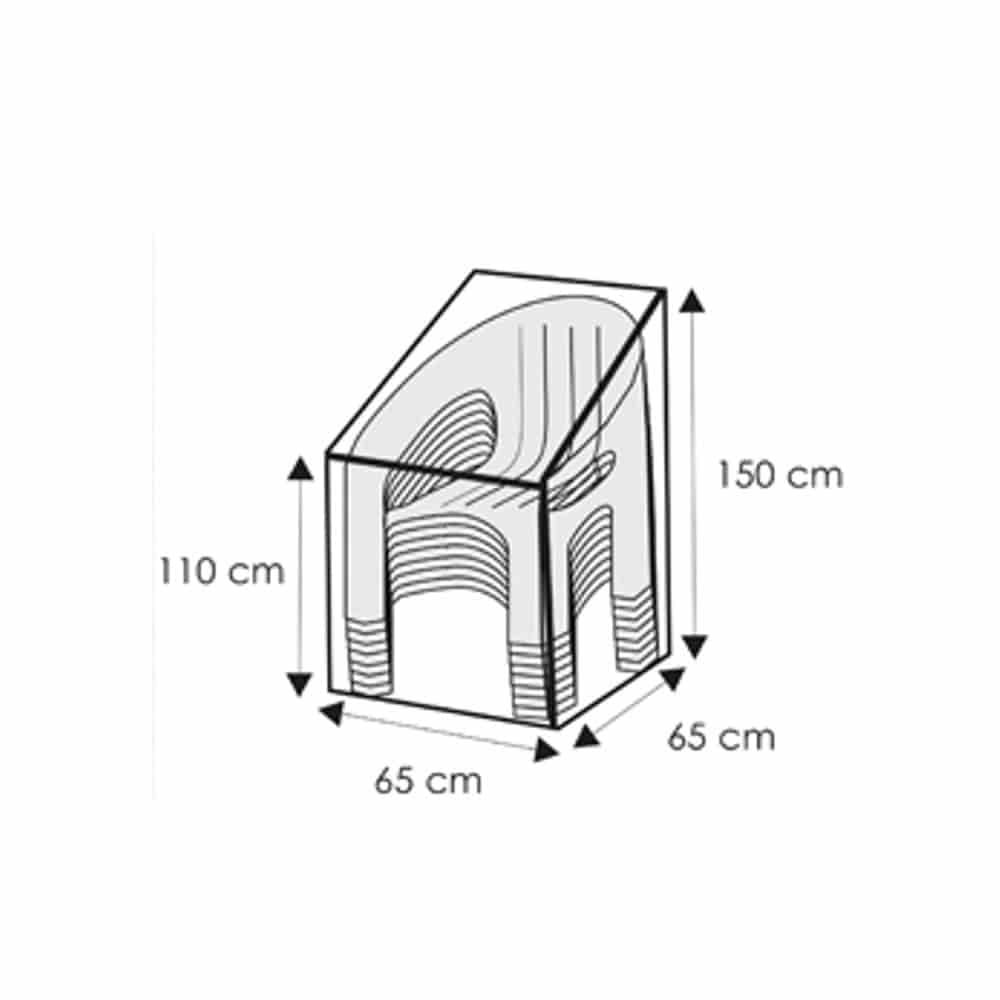 Prozirna zaštitna navlaka za naslagane stolice, cca.65x65x110/150-0