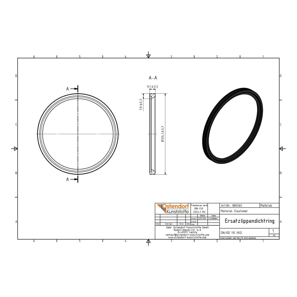 KG zamjenski usni brtveni prsten DN/OD 110 (KG PVC)-1