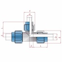 PP PE cijevni spoj T-komad smanjen 40 x 32 x 40-0