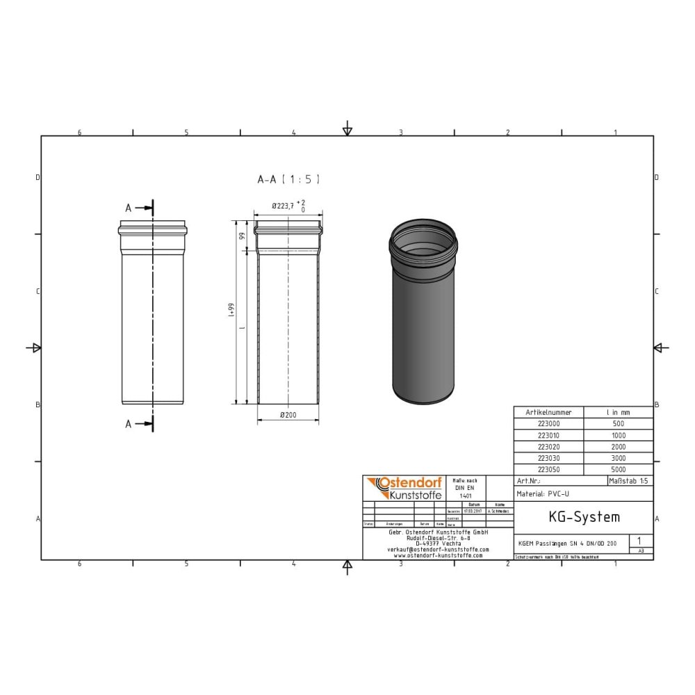 KGEM cijev SN 4 DN/OD 200 x 1000 mm-1