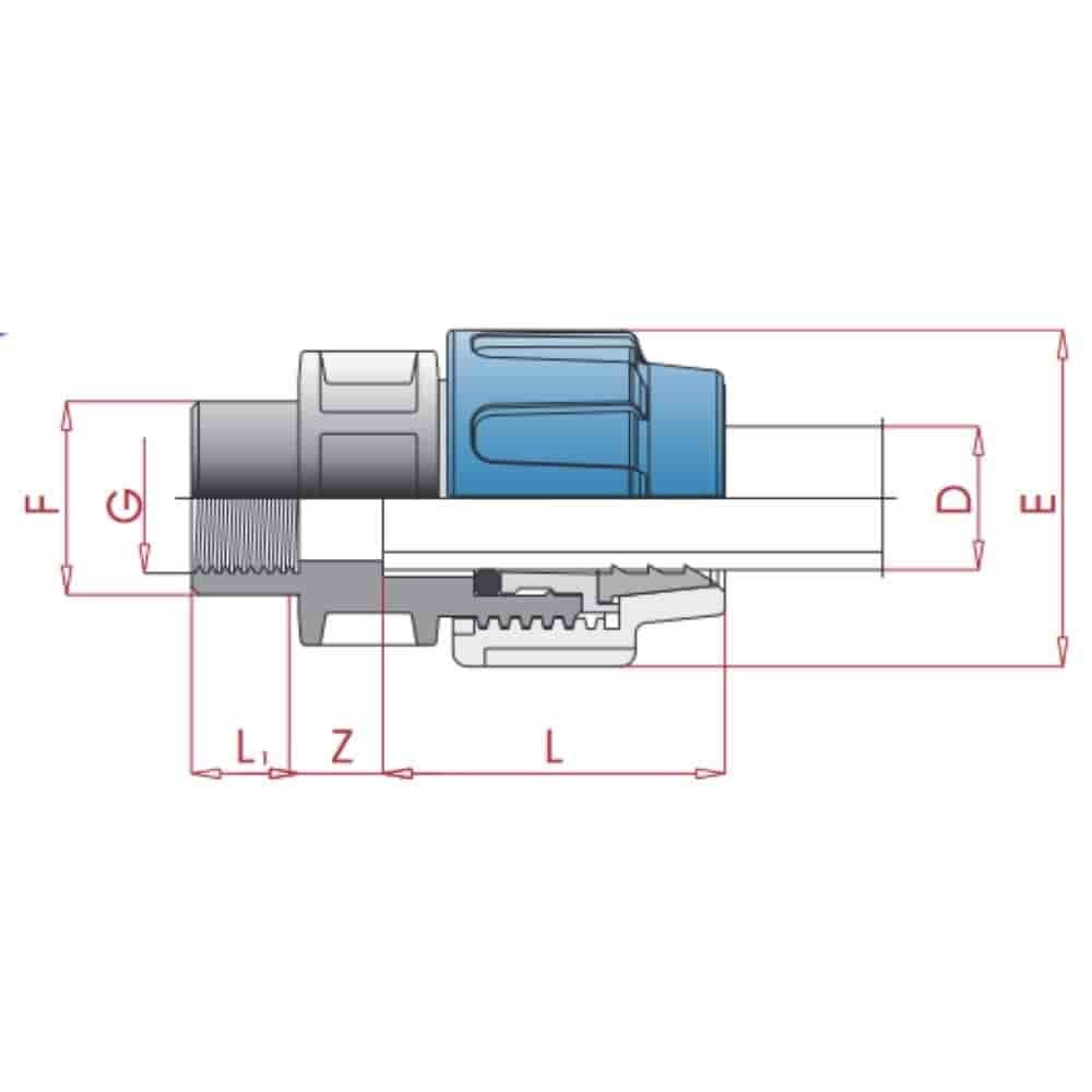 PP PE cijevna spojnica spojka IG 20 x 1/2"-4