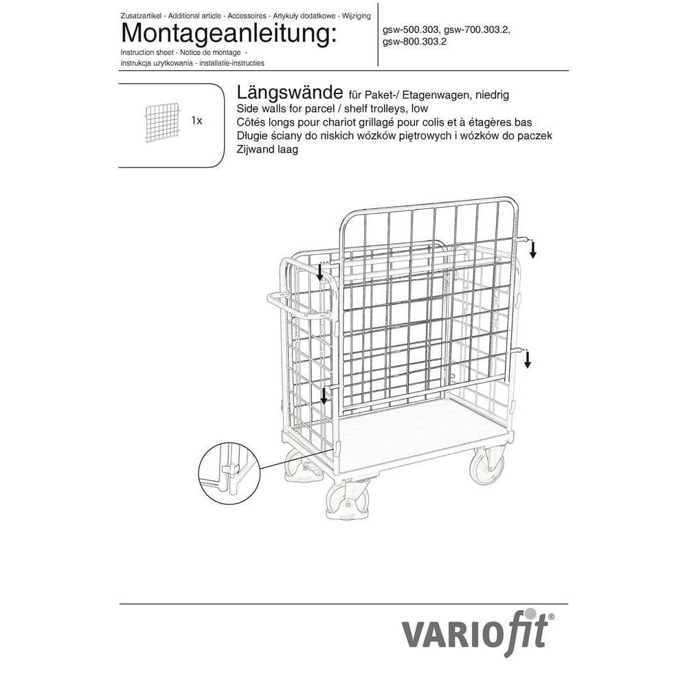 Dodatni rešetkasti zid za niske platforme 1200 x 800 mm Tip XL-0