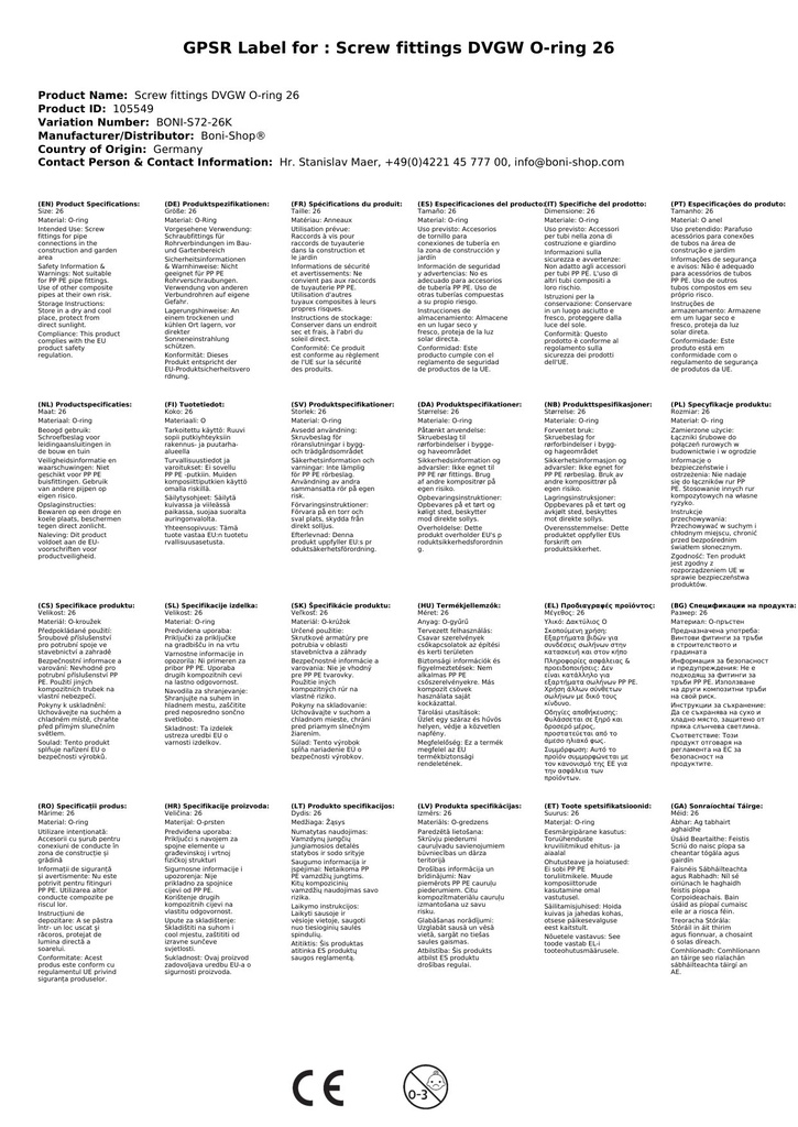 Spojni elementi DVGW O-prsten 26-1