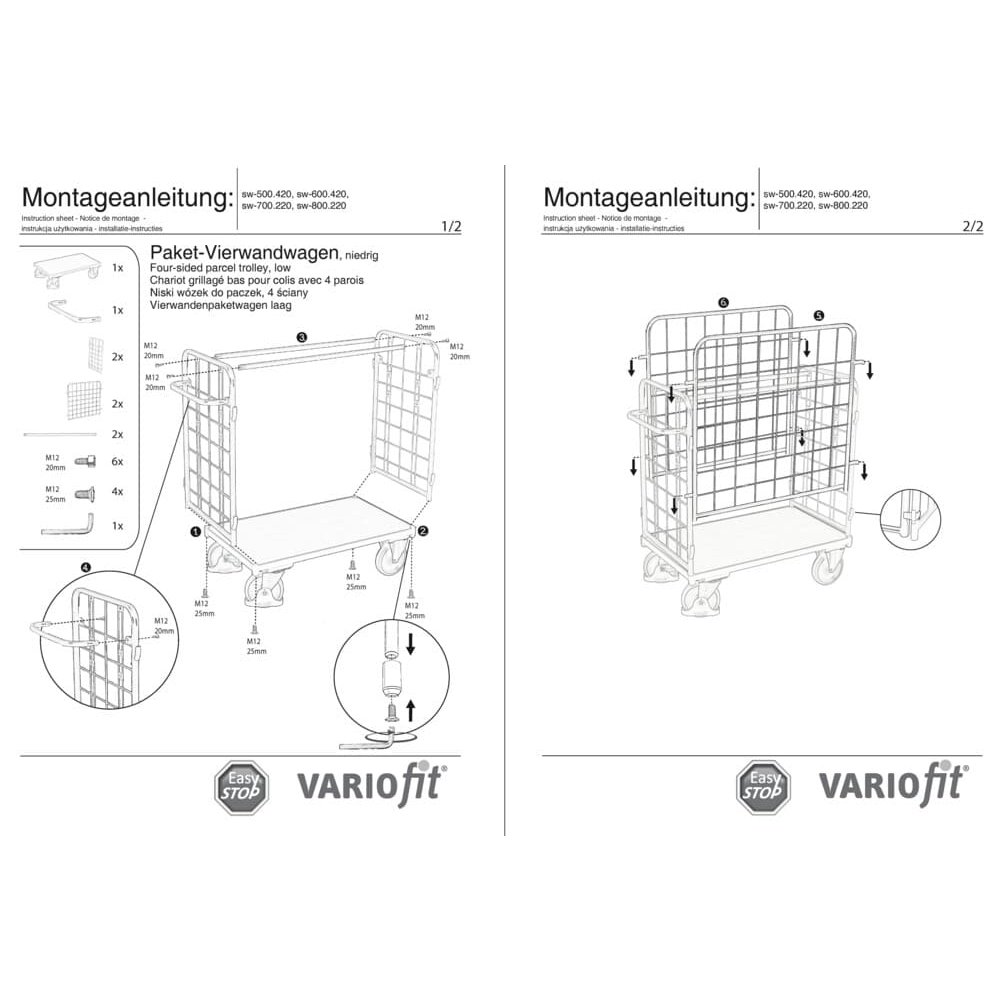 Paket-četveroslojna kolica niska Tip S + EasySTOP-1