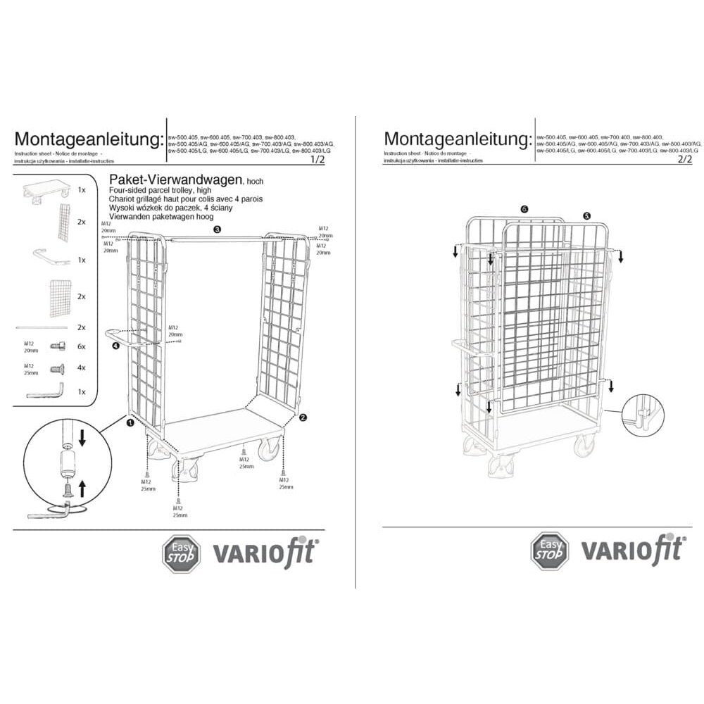 Paket-Vierwandwagen visok tip M + EasySTOP-1