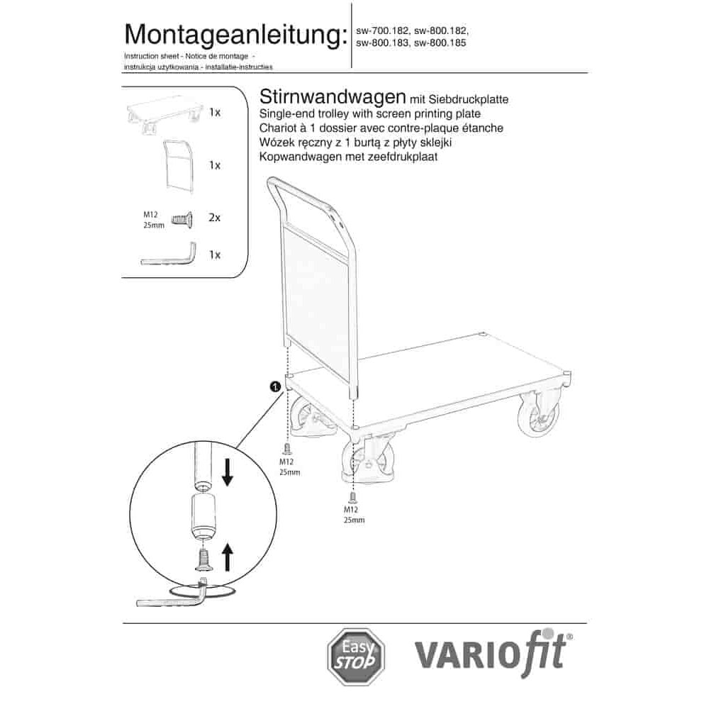 Vozilo sa čeonom stranom 1000 kg Tip S + EasySTOP-0