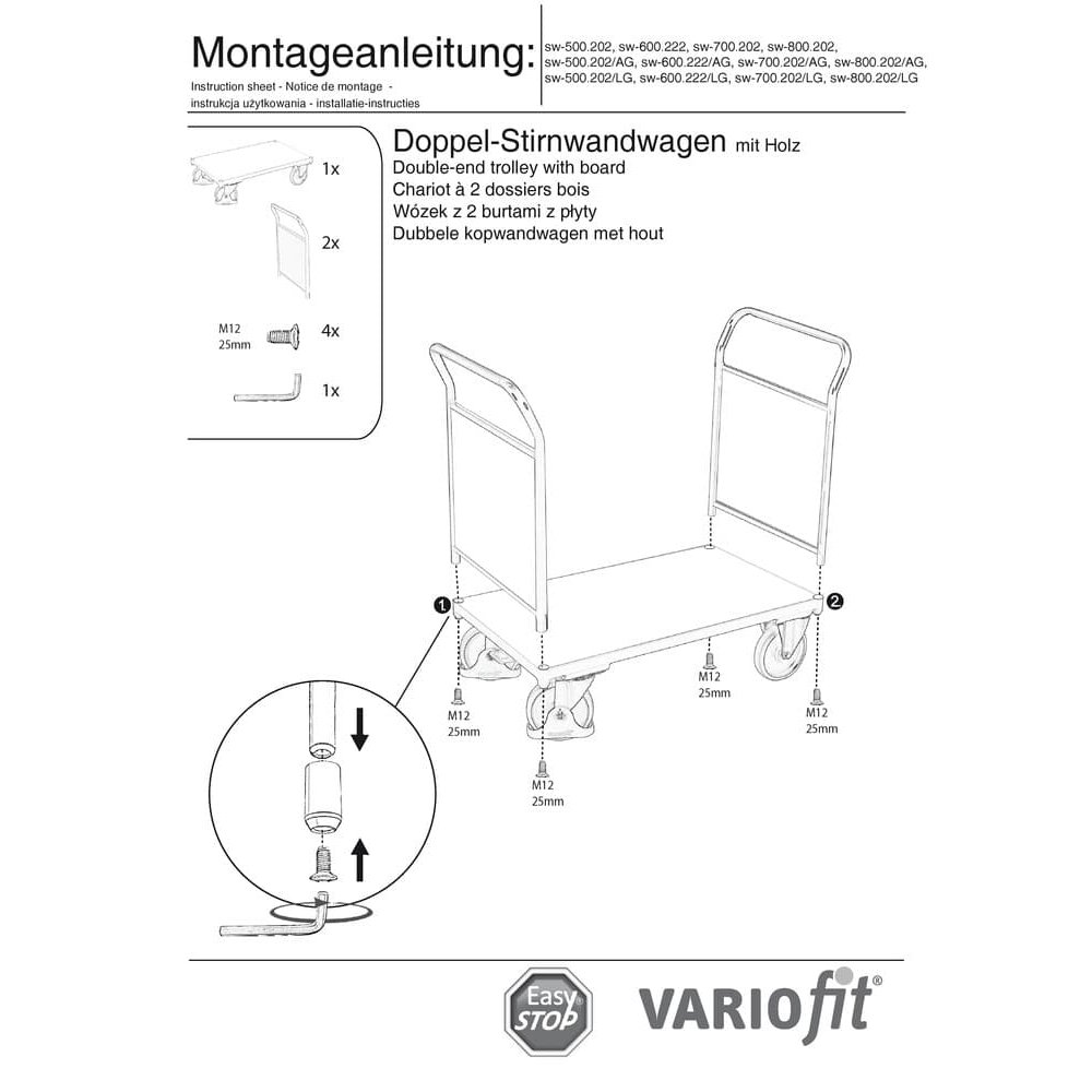 Dvojni prednji vagon 500 kg tip L + EasySTOP-0