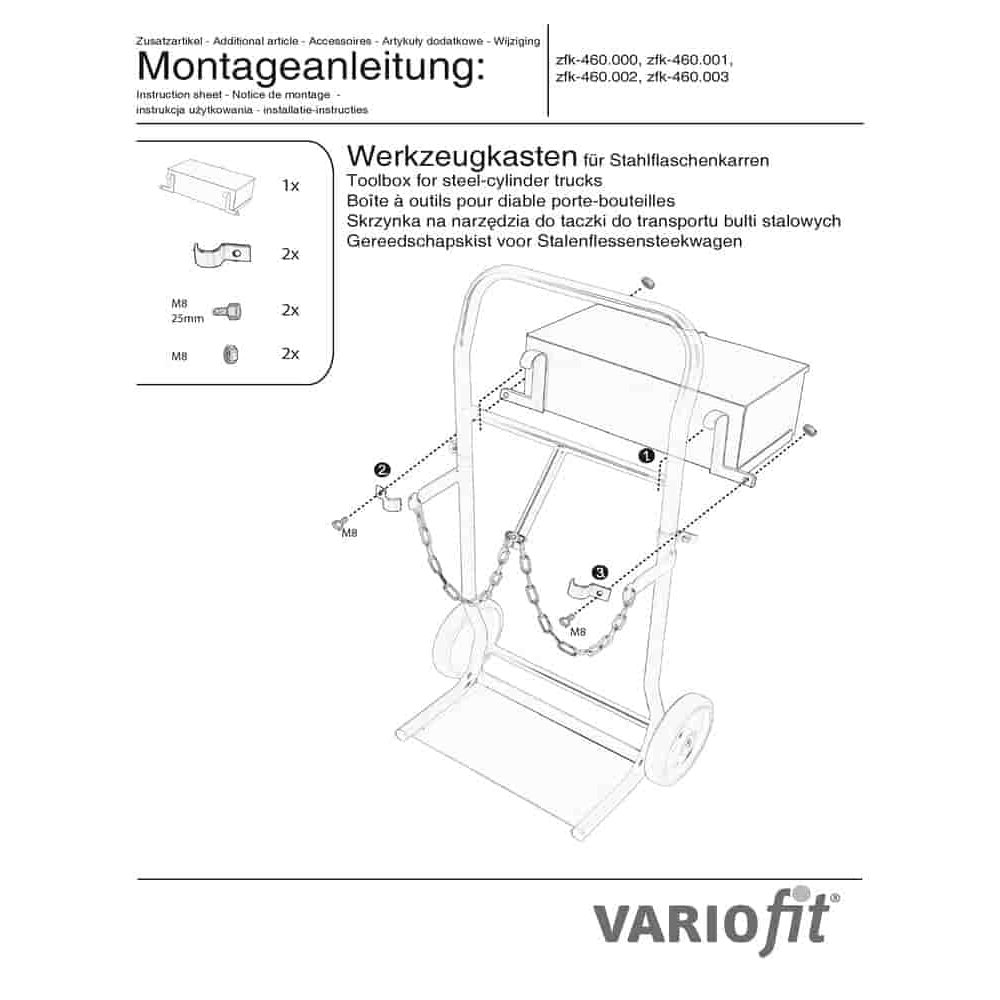 Kutija za alat za čelična kolica za boce fk-1100 / 1101-2