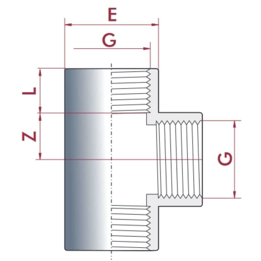 PVC-U T-komad IG 1 1/4" PN10-0