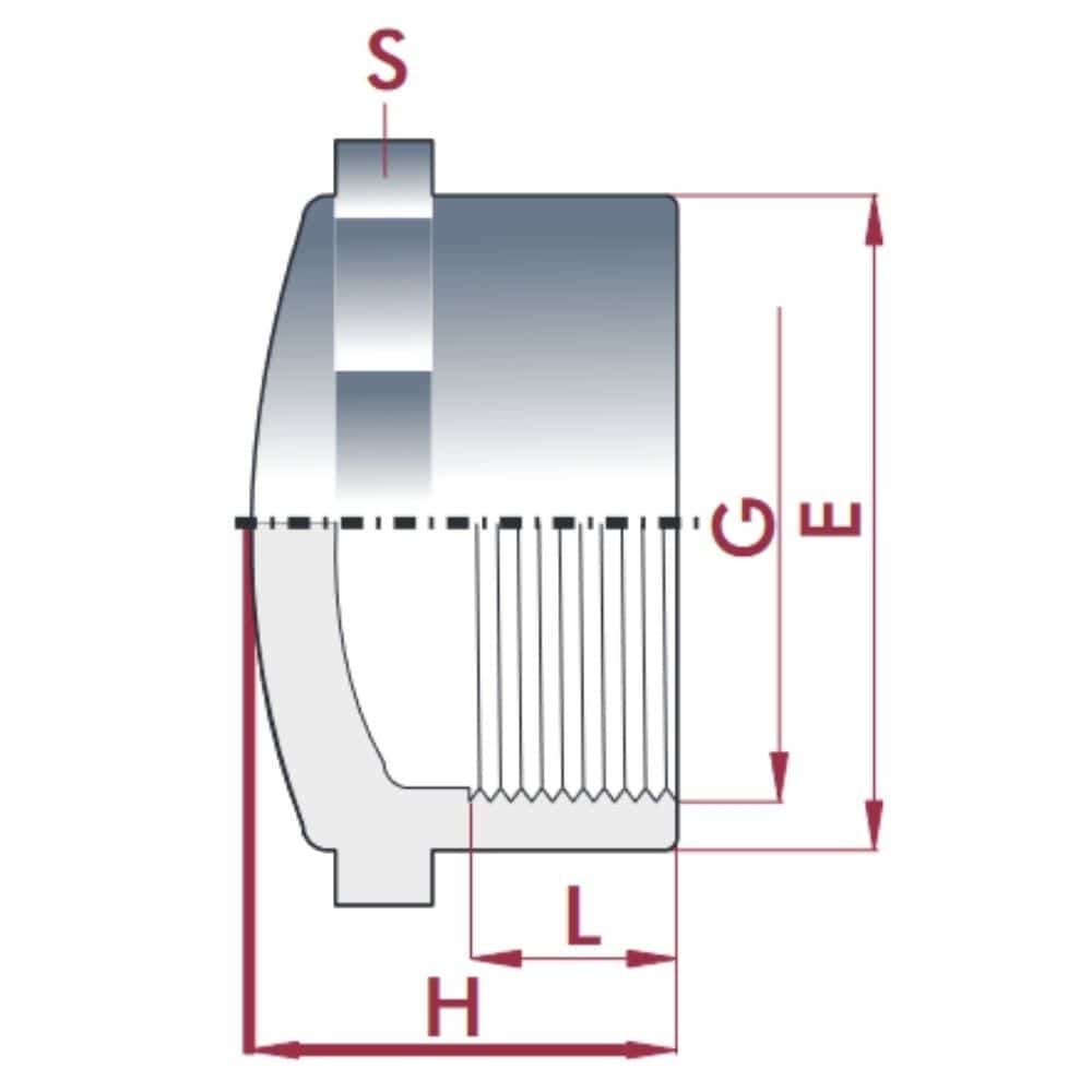 PVC-U kapica IG 1/2" PN10-0