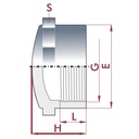 PVC - U Kappe IG 1 1/4" PN10-0