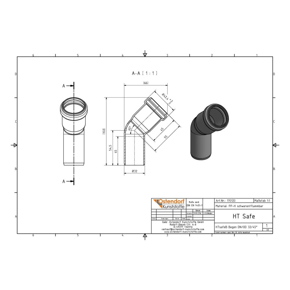 HTsafeB Luk DN/OD 32 45 Stupnjeva-1