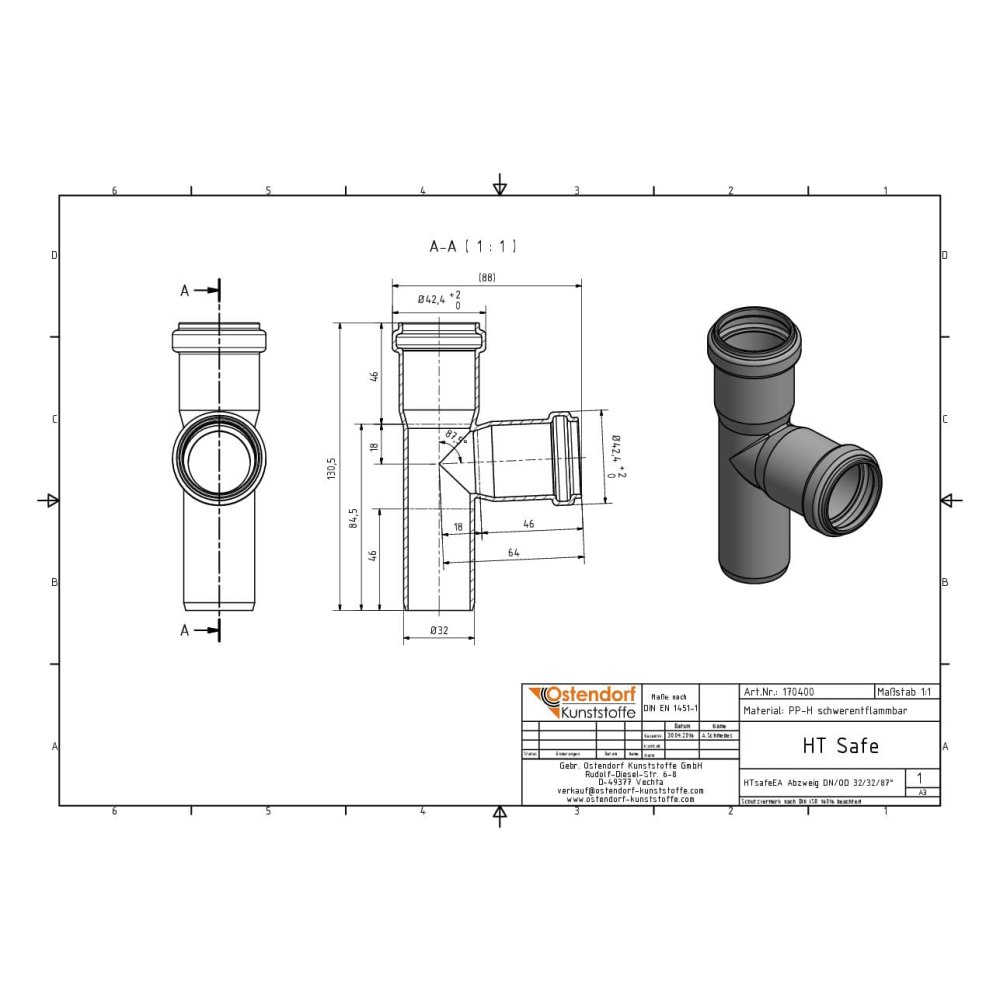 HTsafeEA Odvojak DN/OD 32/32 88,5 stupnjeva-1