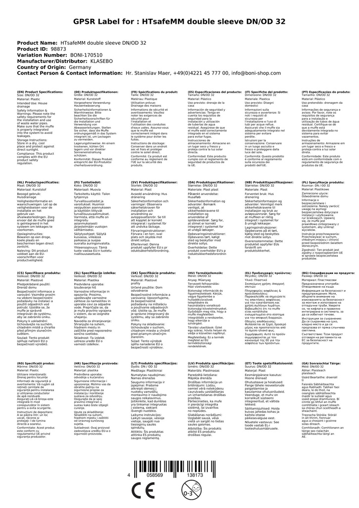 HTsafeMM Dvostruka spojka DN/OD 32-3