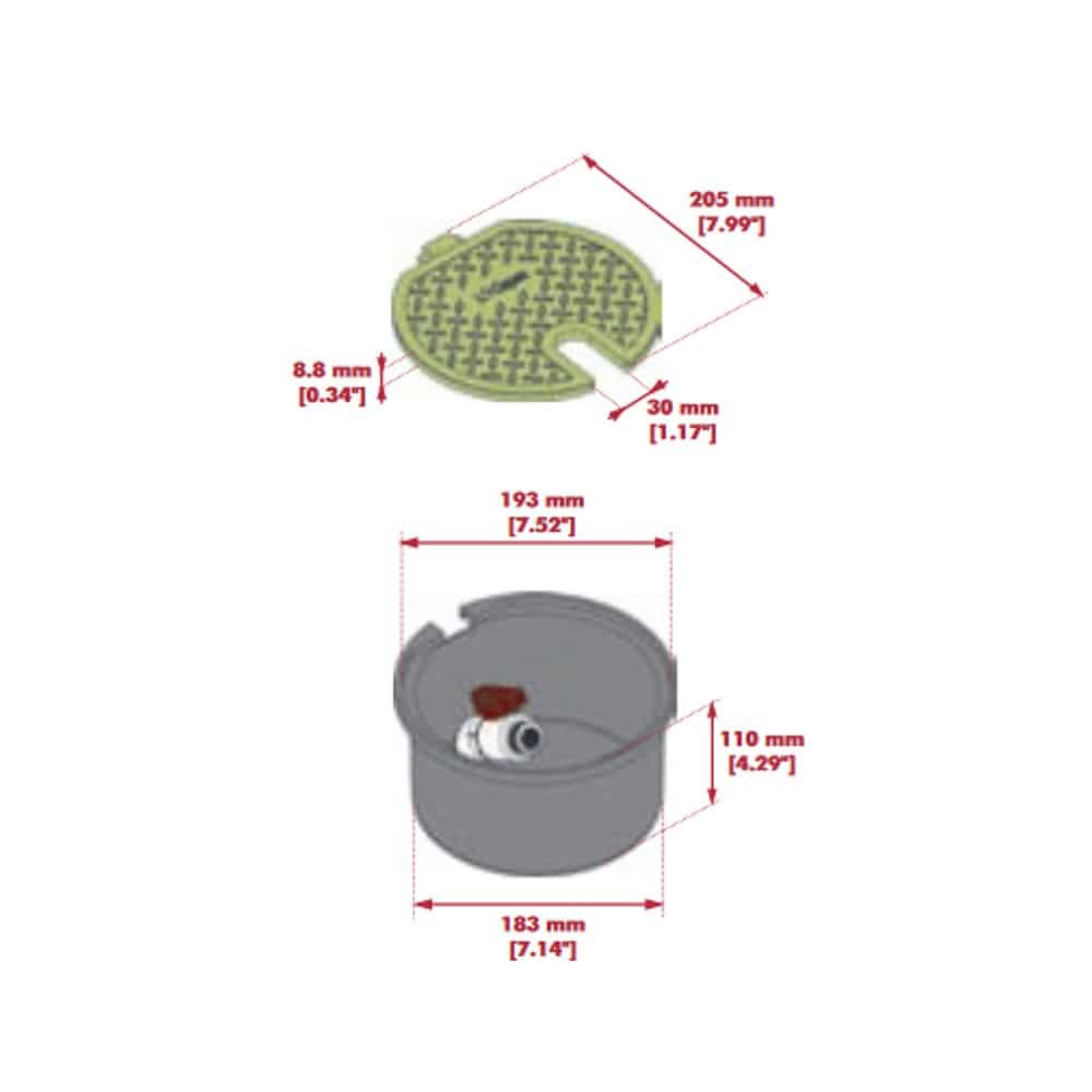 Okrugla šahta za ventil 110 mm visina s 3/4" ventilom-1