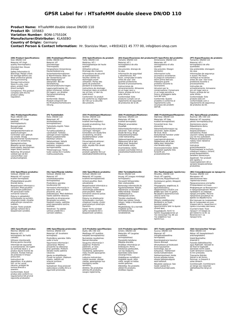 HTsafeMM Dvostruka spojka DN/OD 110-2