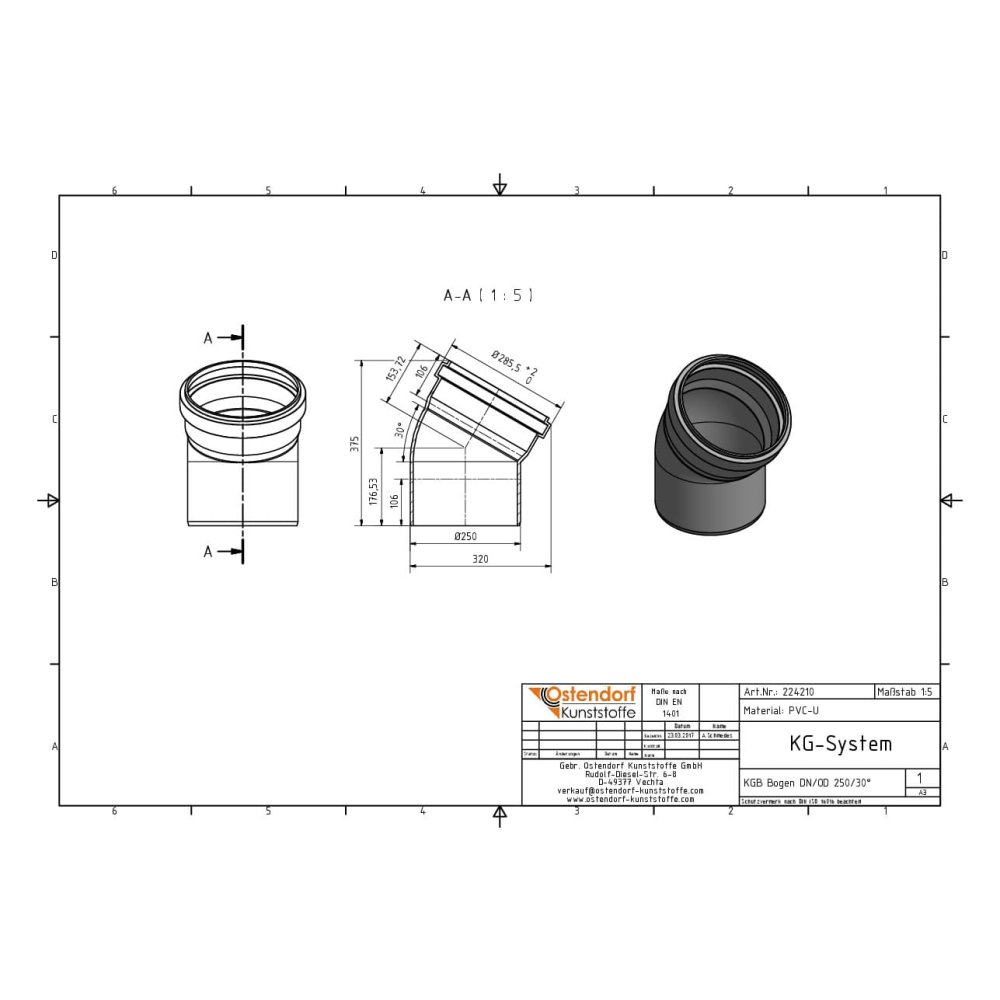 KGB Luk DN/OD 250 30 Stupnjeva-1