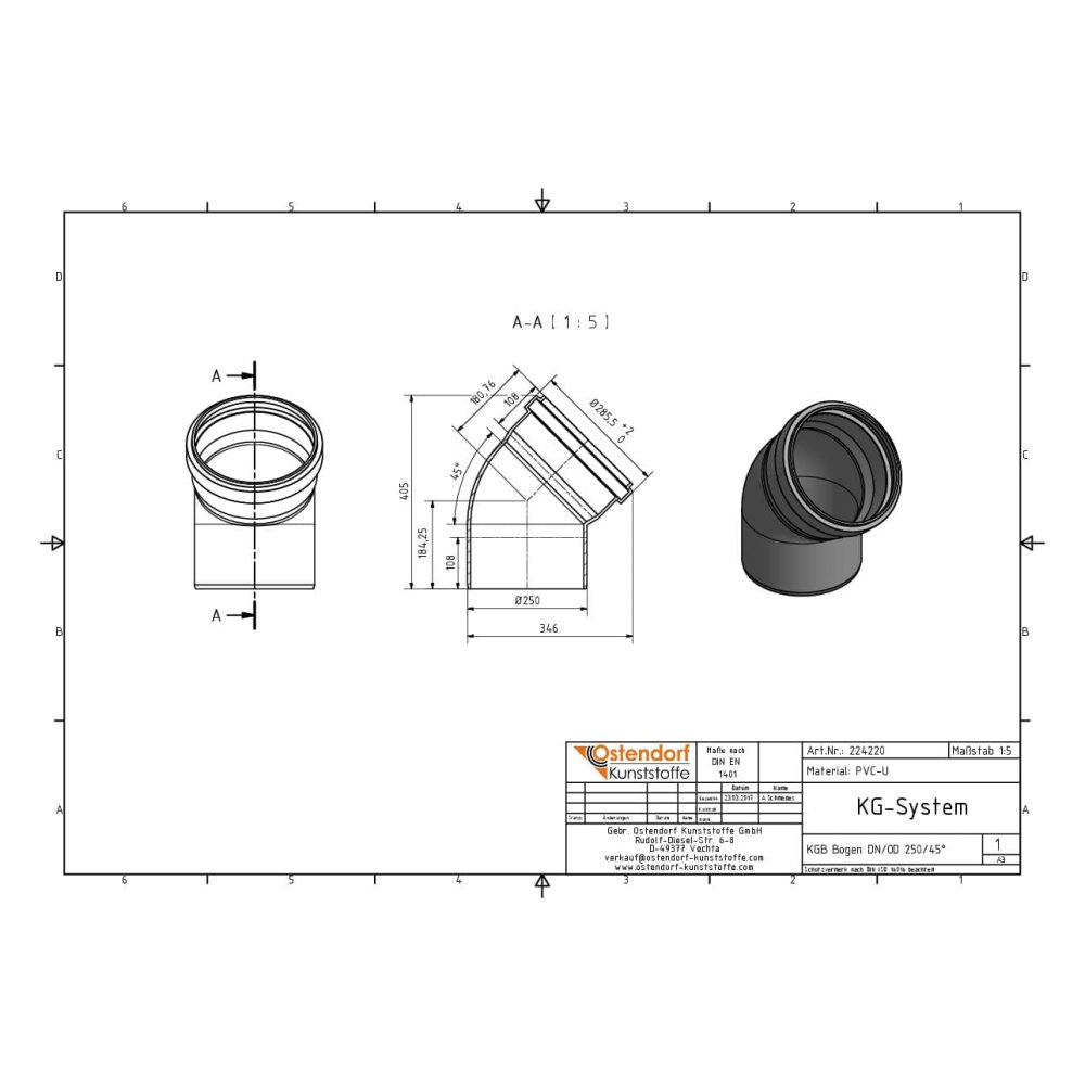 KGB Luk DN/OD 250 45 stupnjeva-2