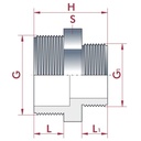 PVC - U dvostruki nipl smanjen AG 1" x 1/2"-0