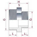 PVC - U dvostruki nipl smanjen AG 2 1/2" x 2"-0