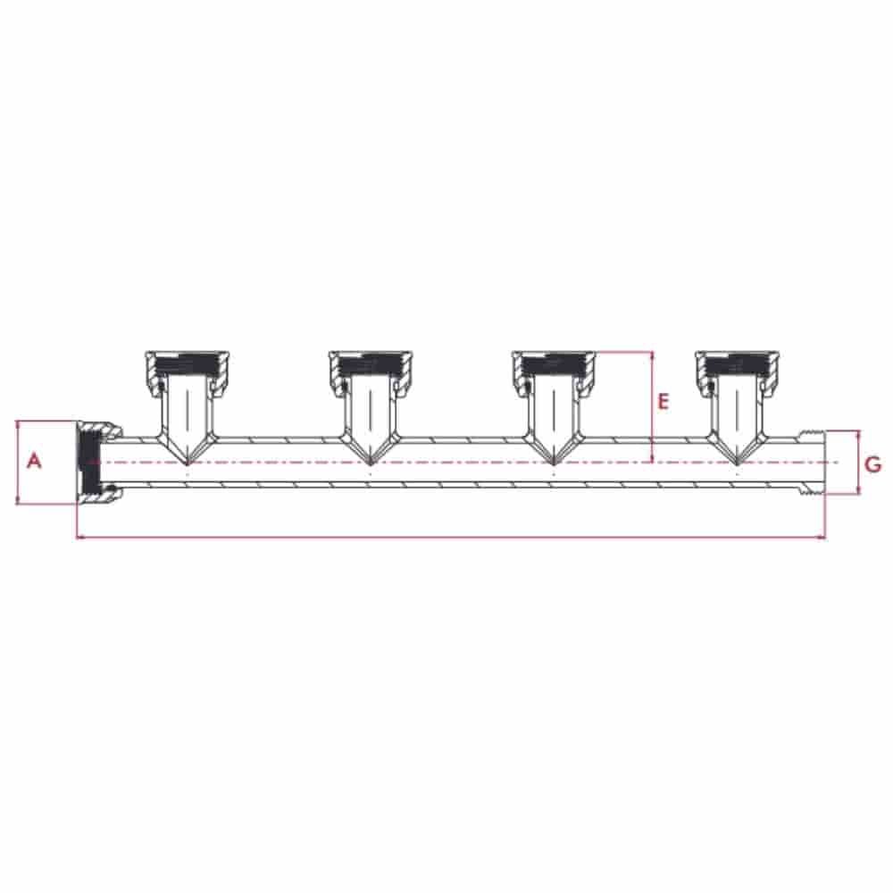 PVC razdjelnik protoka 4 izlaza 1-3