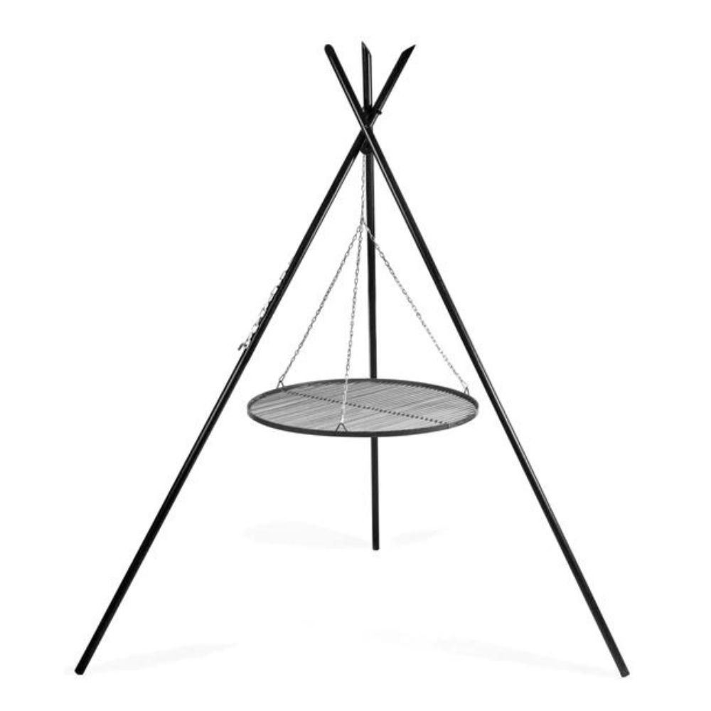 Zglobni roštilj "TIPI" 210 cm + Roštilj rešetka 50 cm od prirodnog čelika