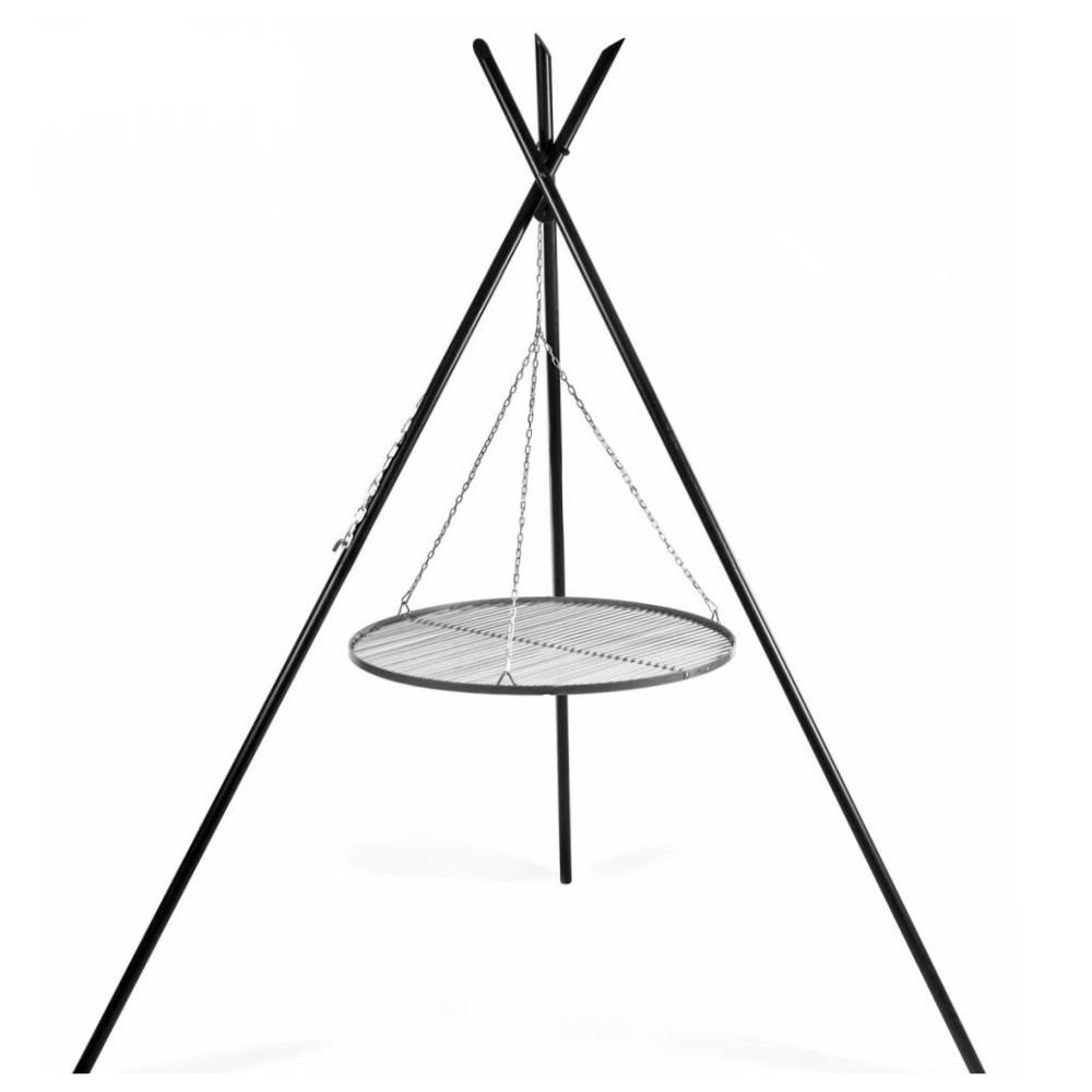 Okretni roštilj „TIPI“ 210 cm + Roštilj rešetka 60 cm od nehrđajućeg čelika