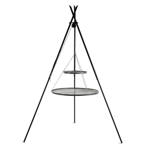 [BONI-C111446] Okretni roštilj "TIPI" 210 cm + dvostruka rešetka 70 cm i 40 cm od prirodnog čelika