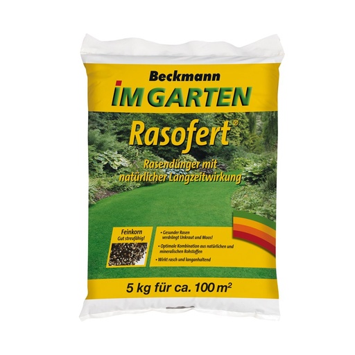 [BONI-10100D] 5 kg gnojivo za travu Beckmann Rasofert®, organsko-mineralno za cca. 100 m²