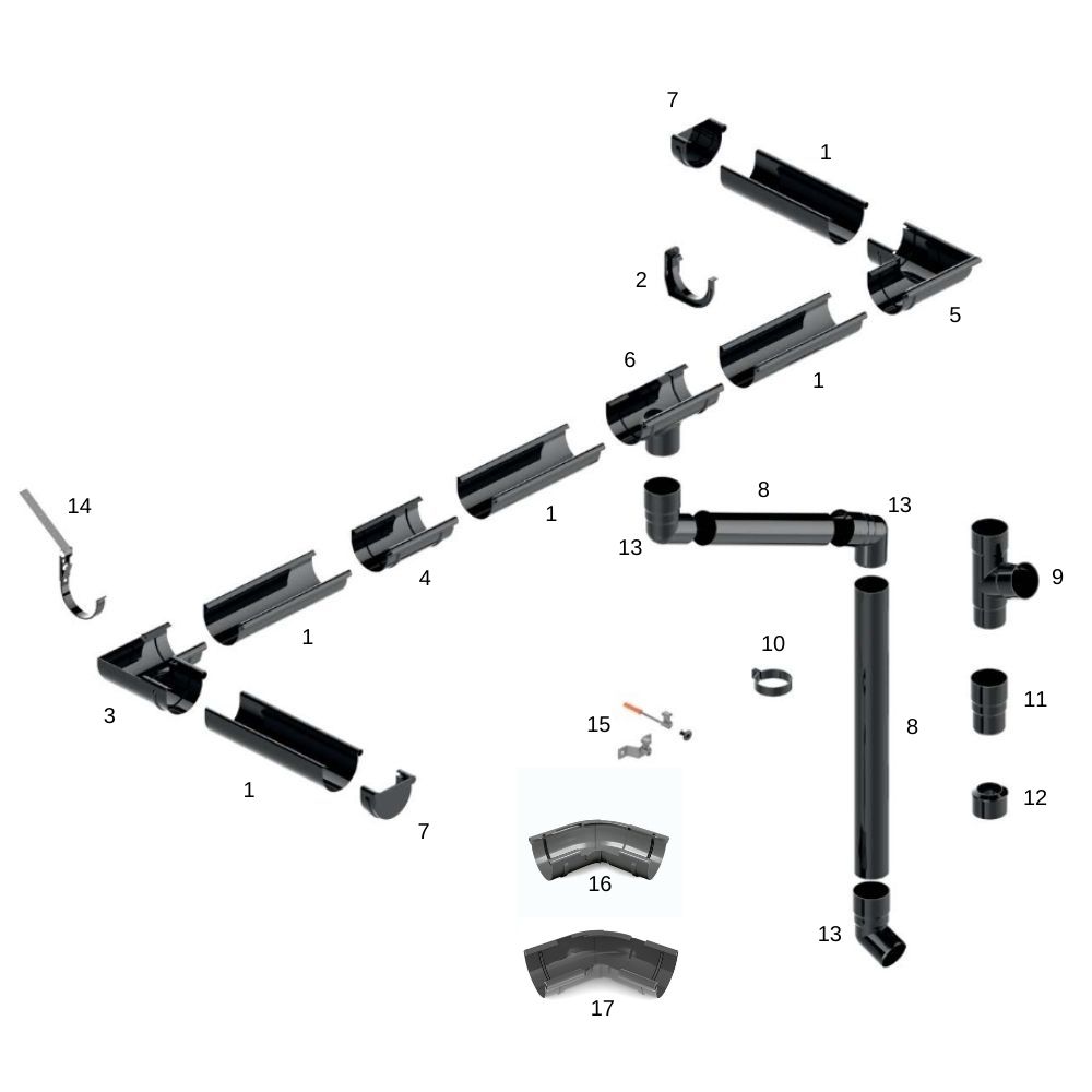 Kuka za PVC nosač (Metal) 120mm-5