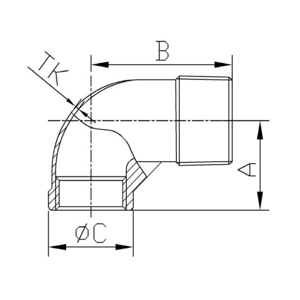 Navojni fiting nehrđajući čelik kut 90° 1 1/2" IG x 1 1/2" AG-1