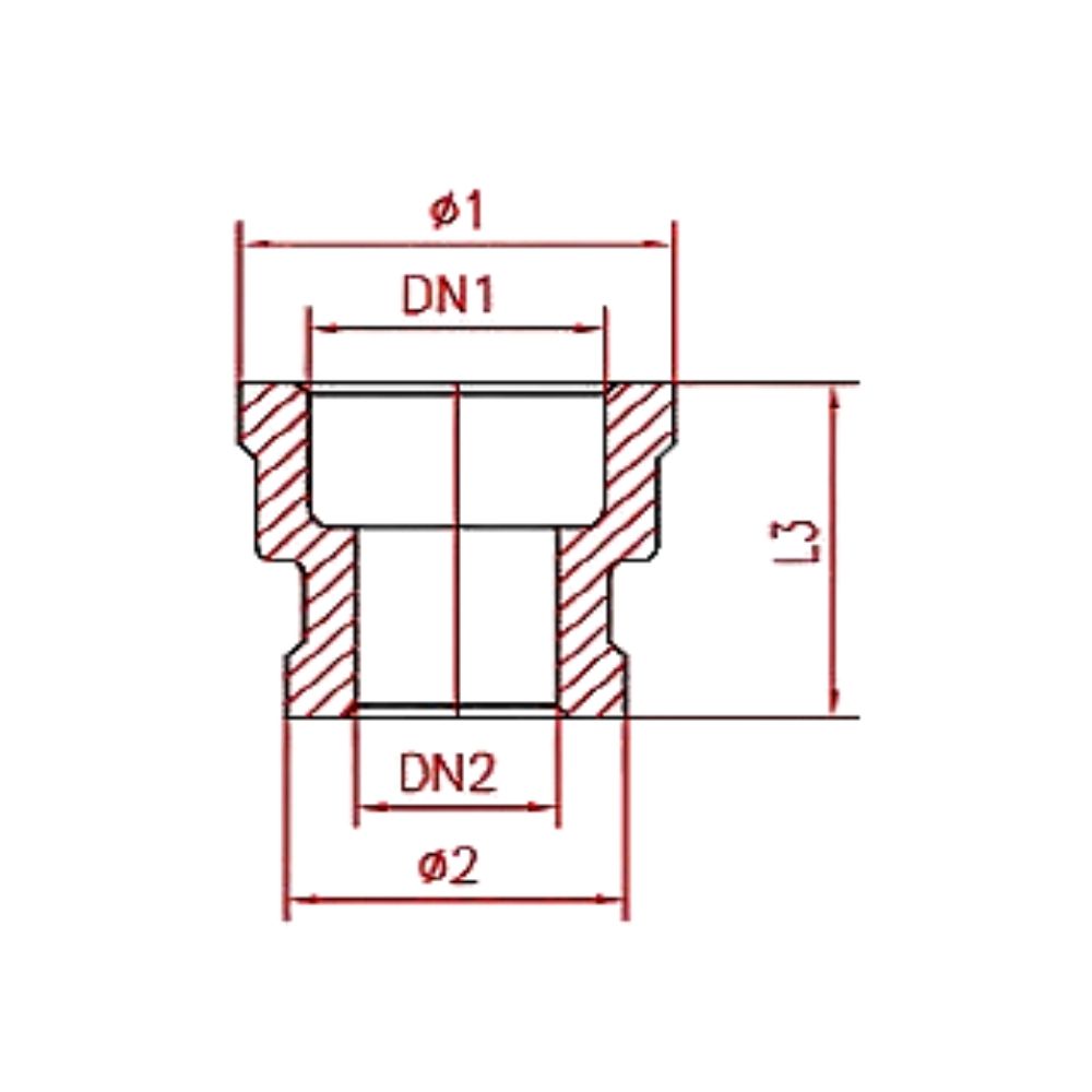 Priključak s navojem od nehrđajućeg čelika Redukcijska čahura 1 1/2" IG x 1 1/4" IG-1